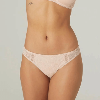 SP-12S720-772- Slip Comète in pizzo - Sable Rosè