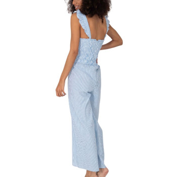 IC-23-046 - Jumpsuit a righe Paola - Bianco e azzurro