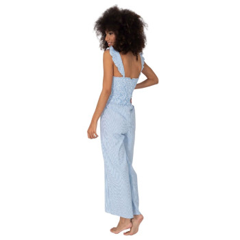 IC-23-046 - Jumpsuit a righe Paola - Bianco e azzurro