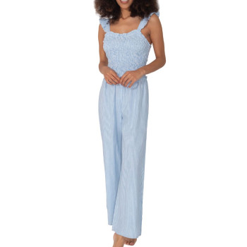 IC-23-046 - Jumpsuit a righe Paola - Bianco e azzurro