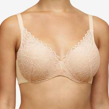 CL-C94260-01N - Reggiseno coque coprente Floral Touch memory form - Beige Dorè