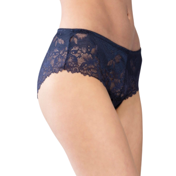 MEY-79284-408- Shorty in pizzo taglio laser Serie Luxurious - Night Blue