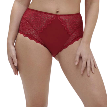 SP-12A770-435- Slip alto Caresse in pizzo - Rouge Tango