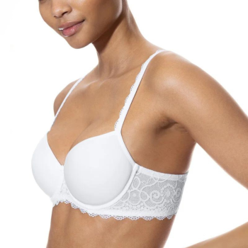 MEY-74801-001- Reggiseno preformato memory foam con ferretto Half Cup serie Amorous - bianco