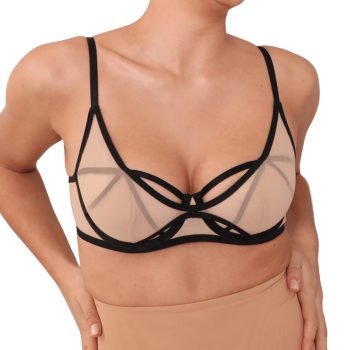 SL-BBU001-001- Reggiseno a balconcino soft Sleek con ferretto - Beige