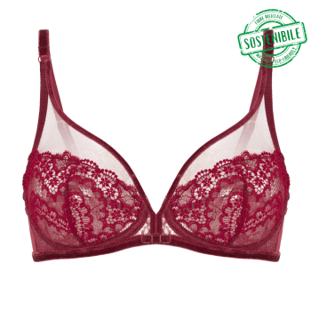 SP-1E3319-445- Reggiseno a vela scollato Scénario con ferretto - Rouge spinelle