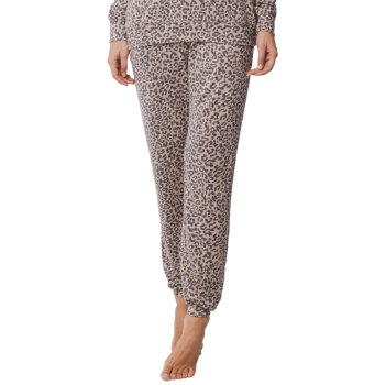 PA-20242-174-2- Pigiama due pezzi manica lunga in morbido tessuto - Dark grey animalier