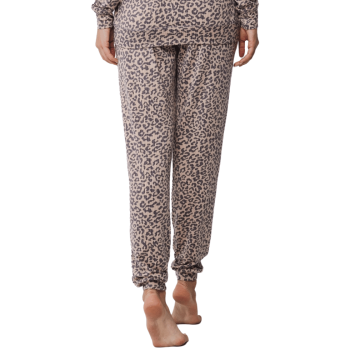 PA-20242-174-2- Pigiama due pezzi manica lunga in morbido tessuto - Dark grey animalier