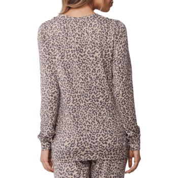 PA-20242-174-2- Pigiama due pezzi manica lunga in morbido tessuto - Dark grey animalier