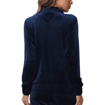 PA-85242-340-8- Pigiama con zip serie Premium in vellutino -Dark blu