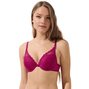 LIS-20230-WE- Reggiseno super push up Evelyn in pizzo - fucsia