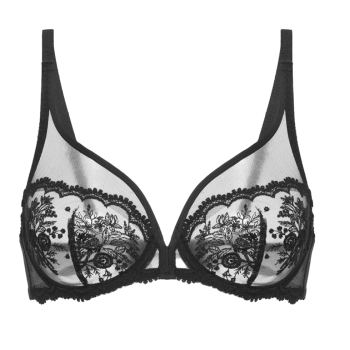 SP-1E2319-015- Reggiseno a vela scollato Intrigue con ferretto - Nero