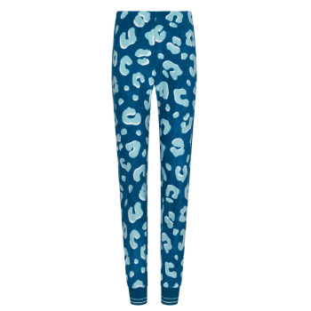 RE-21242-414-2 - Pigiama due pezzi manica lunga in morbido tessuto - animalier blu